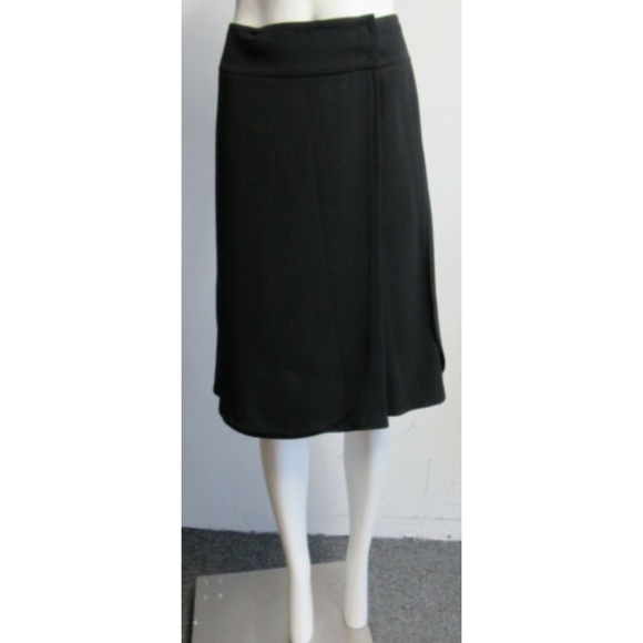 PRADA Black a line wrap skirt SZ 44 - Picture 2 of 5